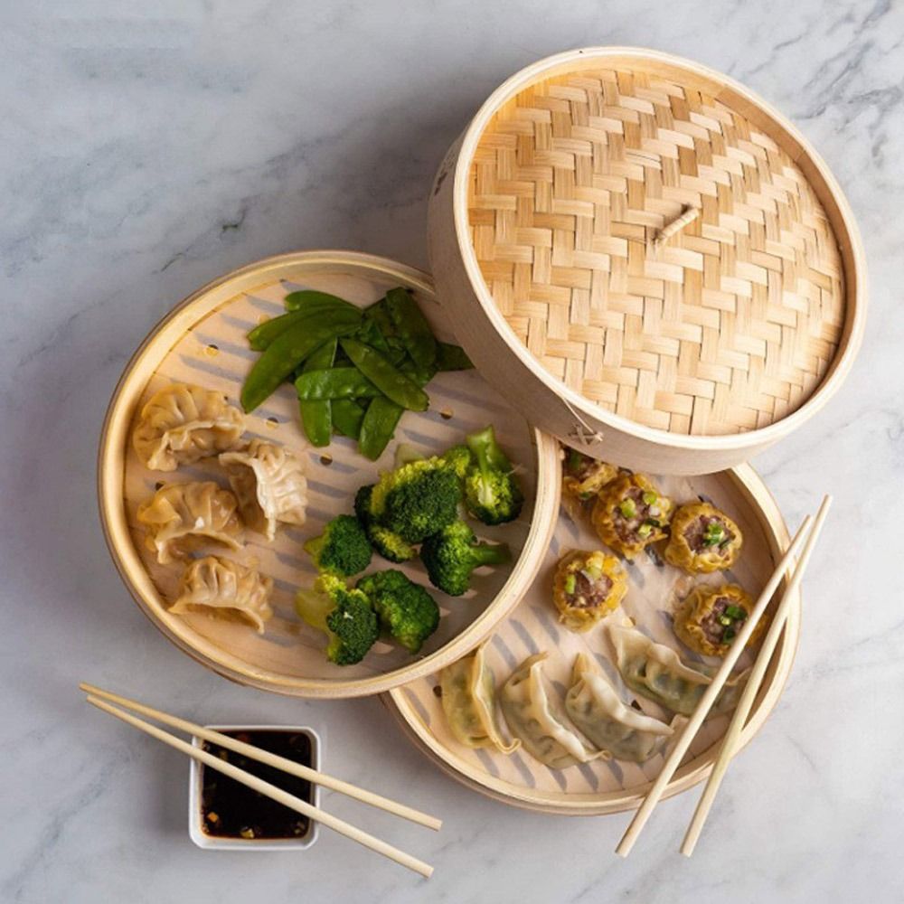 중국식 찜기, 뚜껑이 있는 대나무 찜기, 바오쯔 찜기, - Bao Steamer Bamboo 리뷰 및 가격